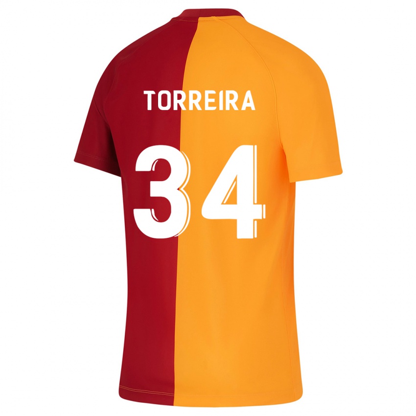 Dzieci Lucas Torreira #34 Pomarańczowy Domowa Koszulka 2023/24 Koszulki Klubowe