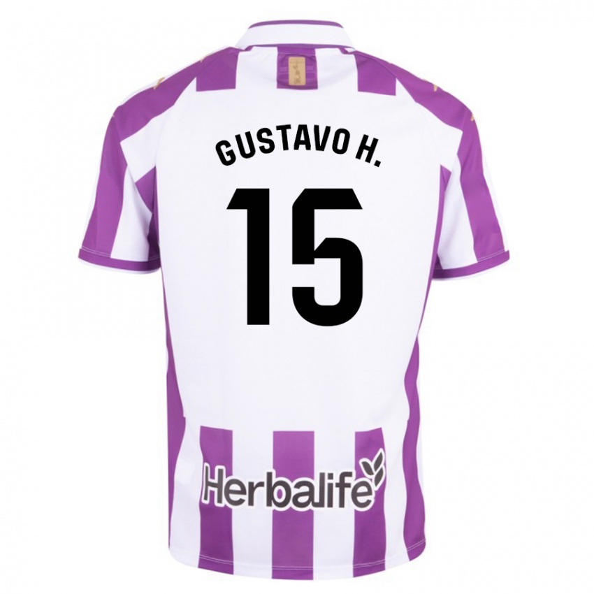 Dzieci Gustavo Henrique #15 Purpurowy Domowa Koszulka 2023/24 Koszulki Klubowe