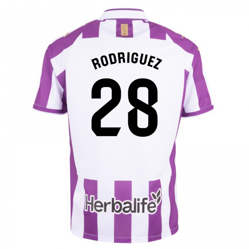 Dzieci Yago Rodríguez #28 Purpurowy Domowa Koszulka 2023/24 Koszulki Klubowe