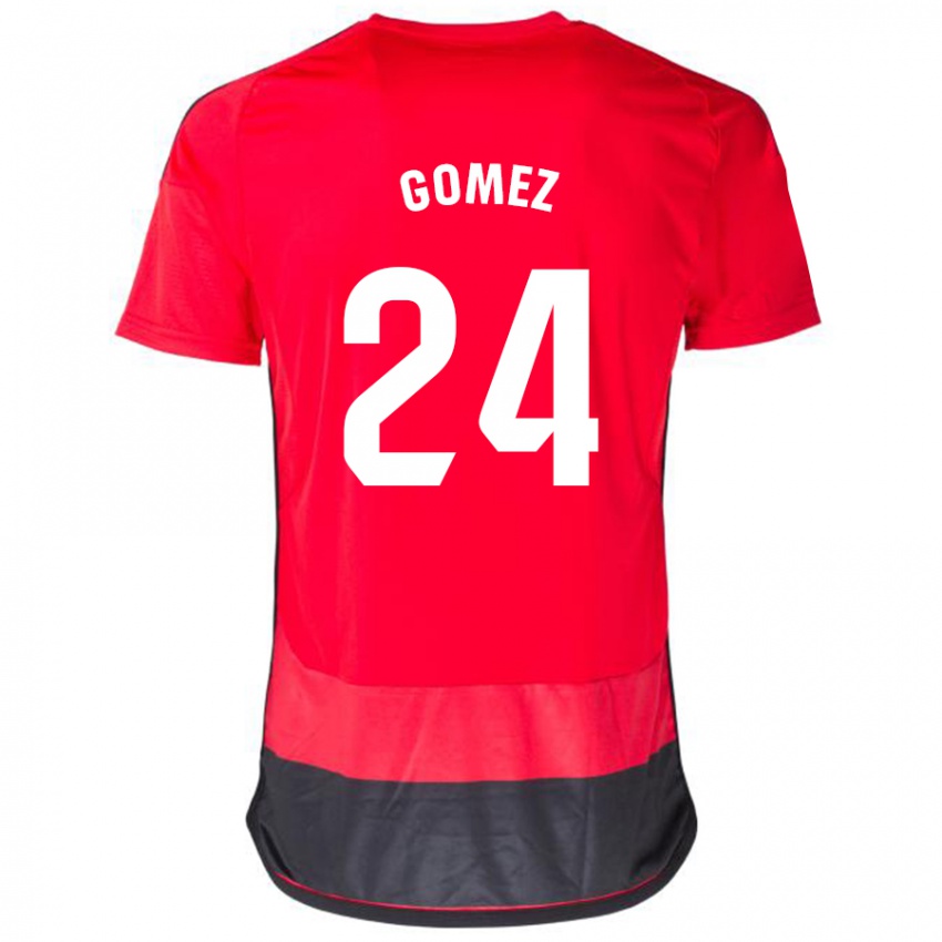 Dzieci Jonathan Gómez #24 Czerwony Czarny Domowa Koszulka 2023/24 Koszulki Klubowe