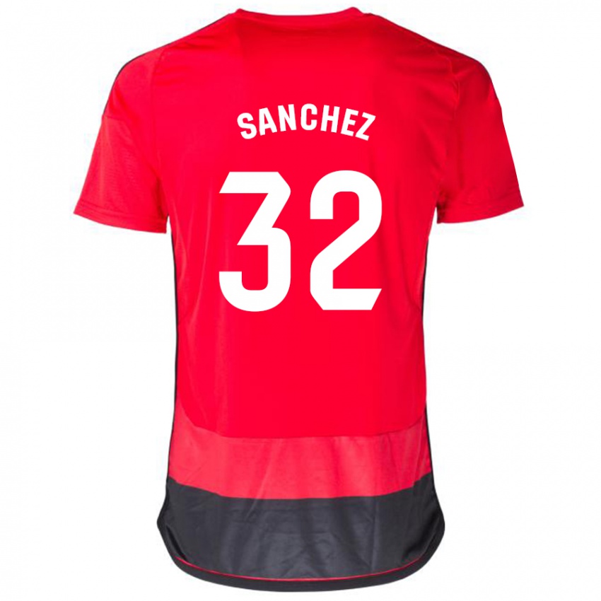 Dzieci Rubén Sánchez #32 Czerwony Czarny Domowa Koszulka 2023/24 Koszulki Klubowe
