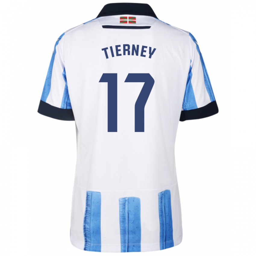 Dzieci Kieran Tierney #17 Niebiesko Biały Domowa Koszulka 2023/24 Koszulki Klubowe