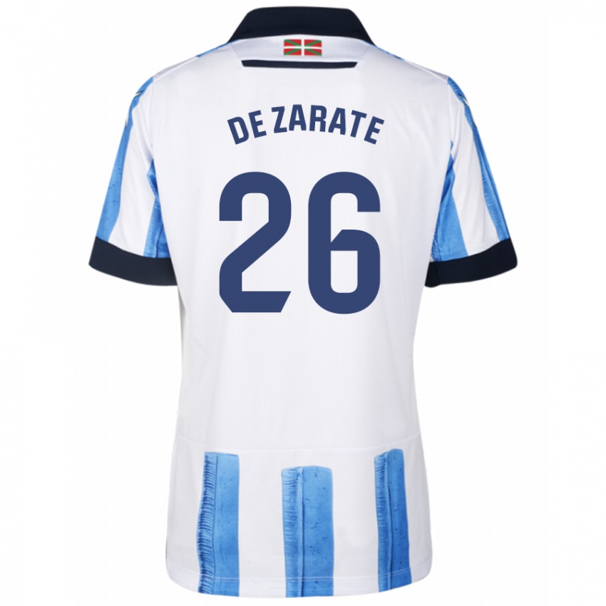 Dzieci Urko González De Zarate #26 Niebiesko Biały Domowa Koszulka 2023/24 Koszulki Klubowe