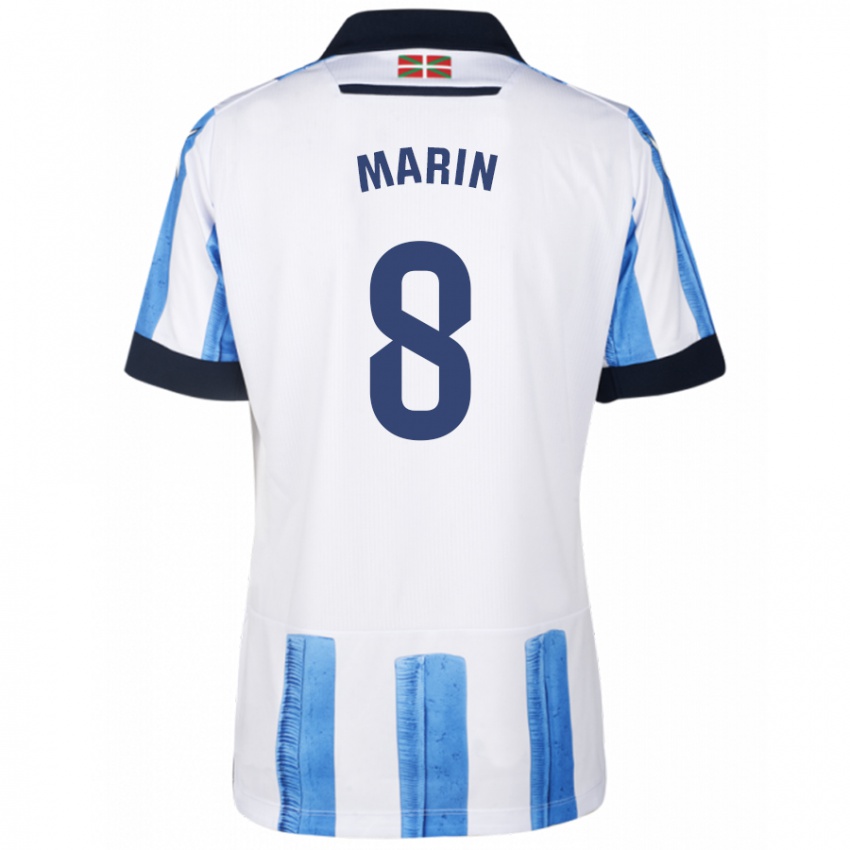 Dzieci Pablo Marín #8 Niebiesko Biały Domowa Koszulka 2023/24 Koszulki Klubowe