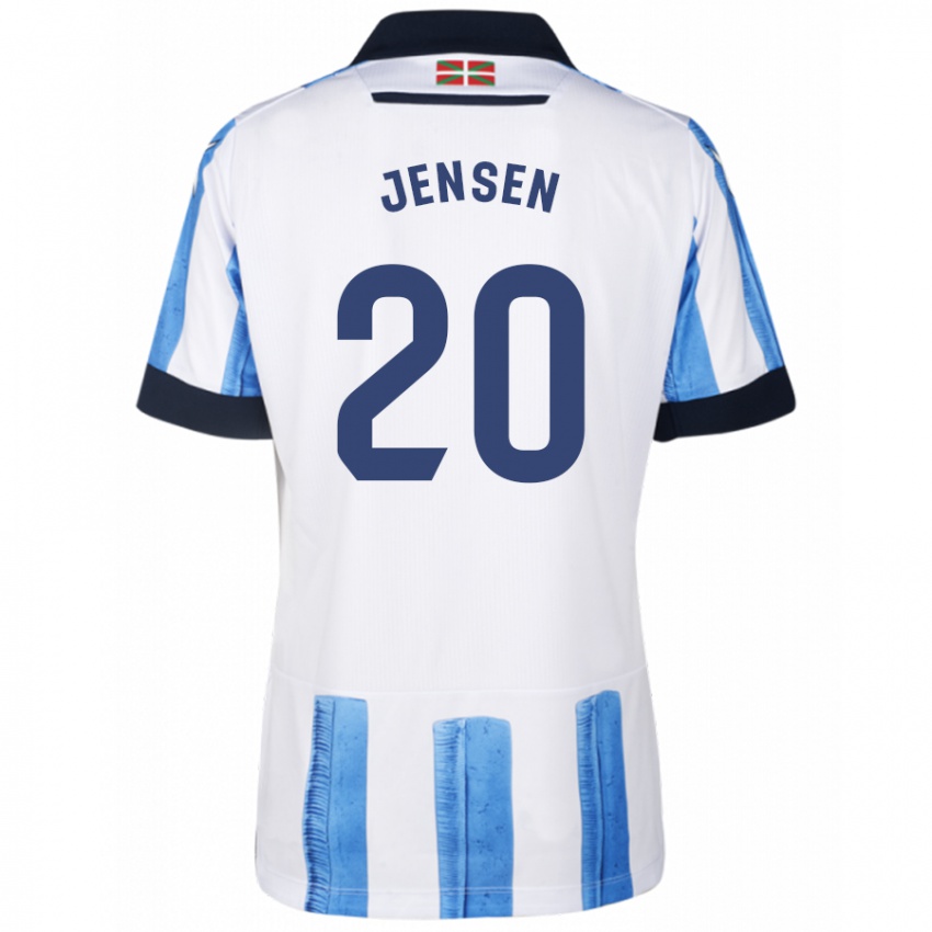 Dzieci Synne Jensen #20 Niebiesko Biały Domowa Koszulka 2023/24 Koszulki Klubowe