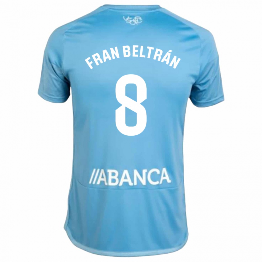Dzieci Fran Beltrán #8 Niebieski Domowa Koszulka 2023/24 Koszulki Klubowe