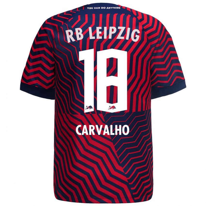 Dzieci Fabio Carvalho #18 Niebieski Czerwony Wyjazdowa Koszulka 2023/24 Koszulki Klubowe