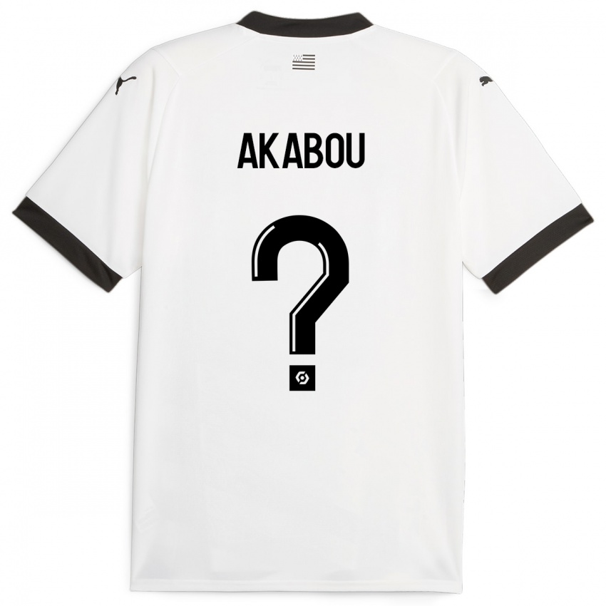 Dzieci Ayoube Akabou #0 Biały Wyjazdowa Koszulka 2023/24 Koszulki Klubowe