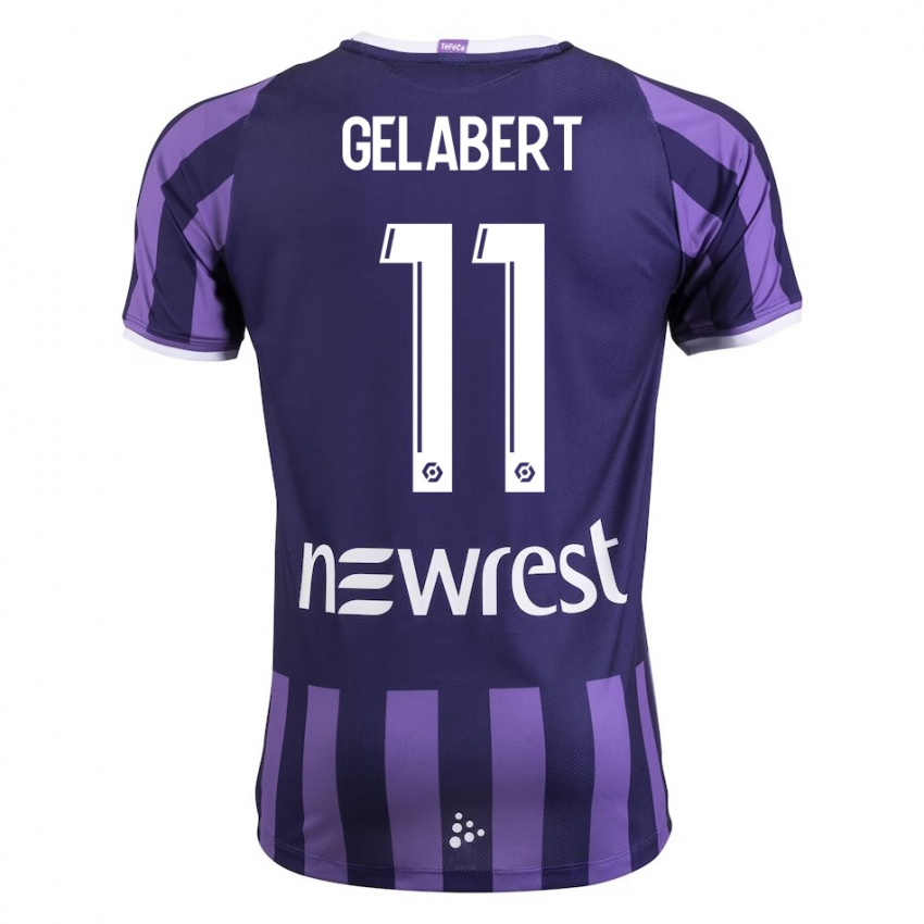 Dzieci César Gelabert #11 Purpurowy Wyjazdowa Koszulka 2023/24 Koszulki Klubowe