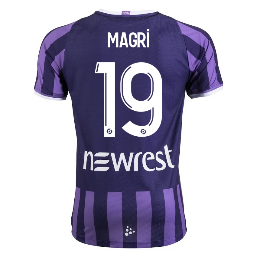 Dzieci Frank Magri #19 Purpurowy Wyjazdowa Koszulka 2023/24 Koszulki Klubowe