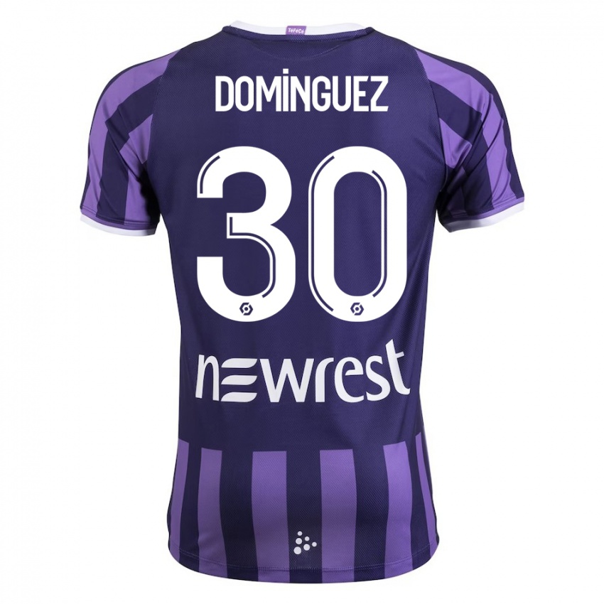 Dzieci Álex Domínguez #30 Purpurowy Wyjazdowa Koszulka 2023/24 Koszulki Klubowe