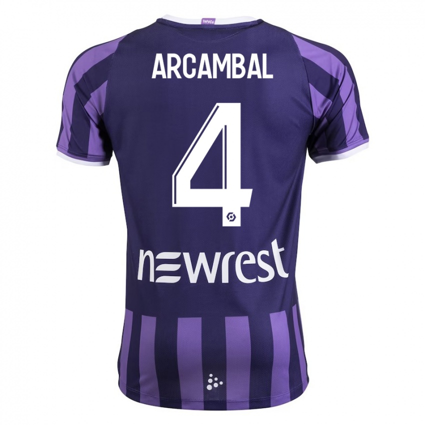 Dzieci Anais Arcambal #4 Purpurowy Wyjazdowa Koszulka 2023/24 Koszulki Klubowe