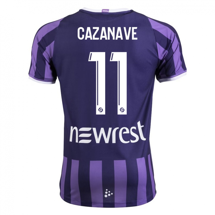 Dzieci Julie Cazanave #11 Purpurowy Wyjazdowa Koszulka 2023/24 Koszulki Klubowe