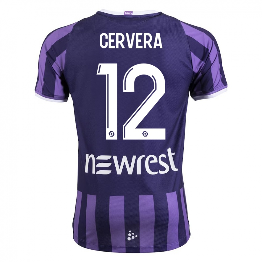 Dzieci Laurianne Cervera #12 Purpurowy Wyjazdowa Koszulka 2023/24 Koszulki Klubowe