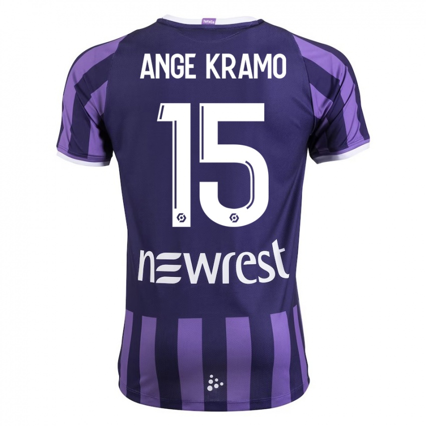 Dzieci Marie Ange Kramo #15 Purpurowy Wyjazdowa Koszulka 2023/24 Koszulki Klubowe