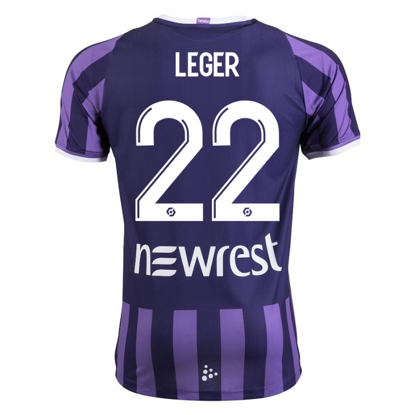 Dzieci Christelle Léger #22 Purpurowy Wyjazdowa Koszulka 2023/24 Koszulki Klubowe