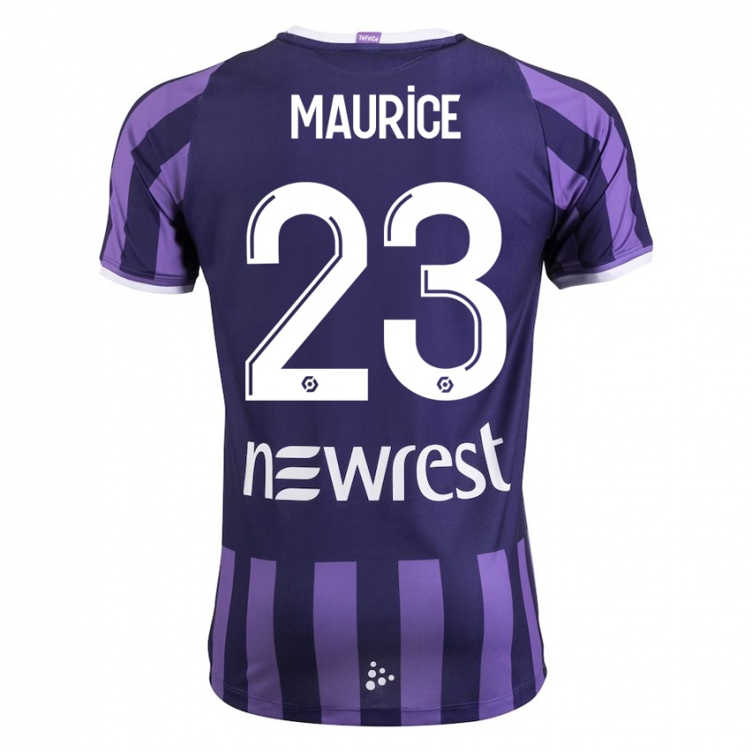 Dzieci Sandra Maurice #23 Purpurowy Wyjazdowa Koszulka 2023/24 Koszulki Klubowe