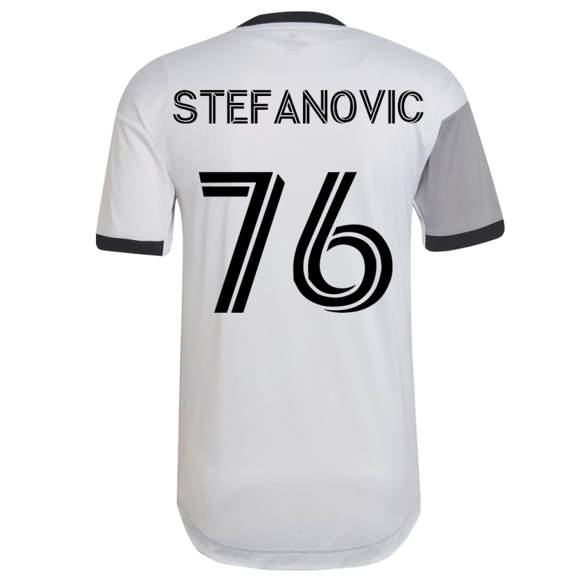 Dzieci Lazar Stefanovic #76 Biały Wyjazdowa Koszulka 2023/24 Koszulki Klubowe