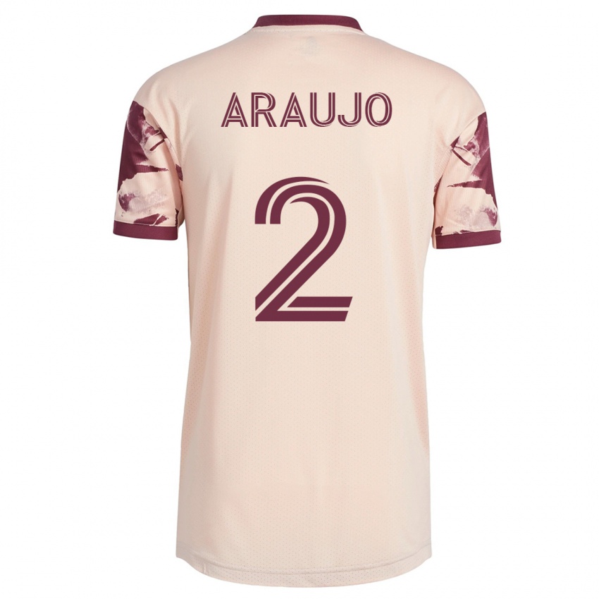 Dzieci Miguel Araujo #2 Białawy Wyjazdowa Koszulka 2023/24 Koszulki Klubowe