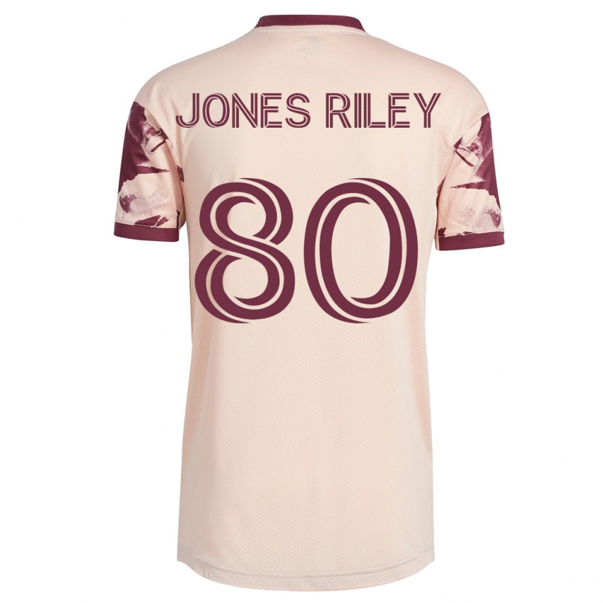 Dzieci Jaden Jones-Riley #80 Białawy Wyjazdowa Koszulka 2023/24 Koszulki Klubowe