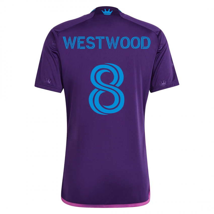 Dzieci Ashley Westwood #8 Fioletowy Wyjazdowa Koszulka 2023/24 Koszulki Klubowe