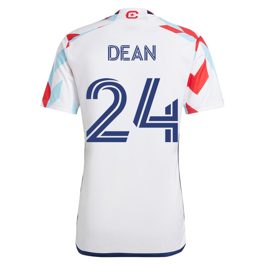 Dzieci Jonathan Dean #24 Biało Niebieski Wyjazdowa Koszulka 2023/24 Koszulki Klubowe