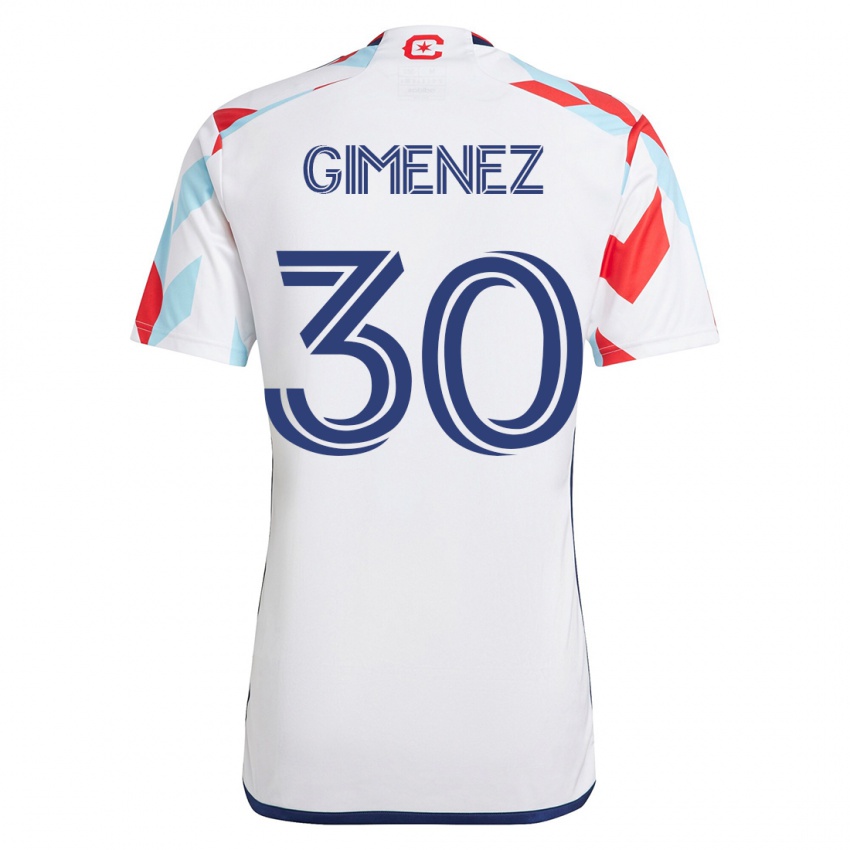 Dzieci Gastón Giménez #30 Biało Niebieski Wyjazdowa Koszulka 2023/24 Koszulki Klubowe