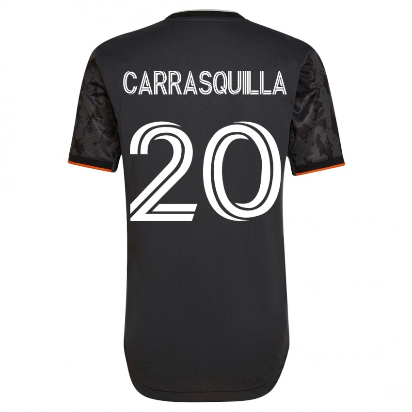 Dzieci Adalberto Carrasquilla #20 Czarny Wyjazdowa Koszulka 2023/24 Koszulki Klubowe