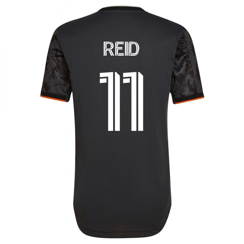 Dzieci Isaiah Reid #11 Czarny Wyjazdowa Koszulka 2023/24 Koszulki Klubowe