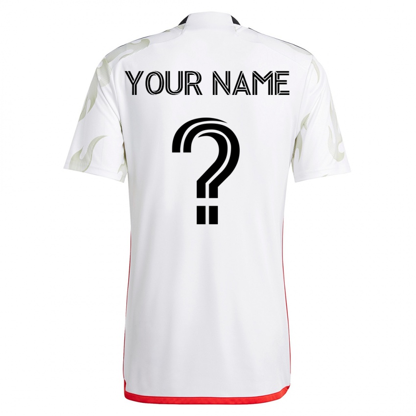 Dzieci Twoje Imię #0 Biały Wyjazdowa Koszulka 2023/24 Koszulki Klubowe