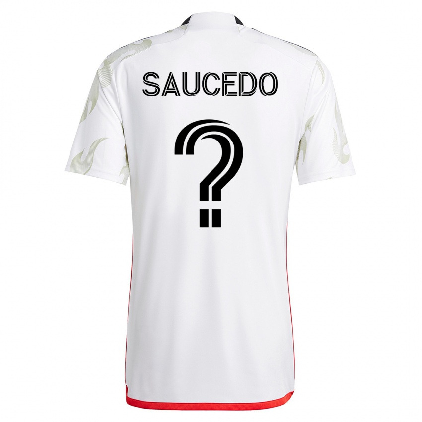Dzieci Andre Saucedo #0 Biały Wyjazdowa Koszulka 2023/24 Koszulki Klubowe