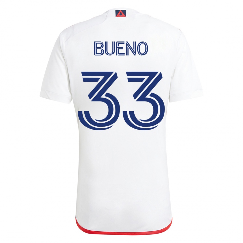 Dzieci Brandonn Bueno #33 Biało - Czerwony Wyjazdowa Koszulka 2023/24 Koszulki Klubowe