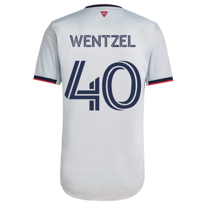 Dzieci Michael Wentzel #40 Biały Wyjazdowa Koszulka 2023/24 Koszulki Klubowe