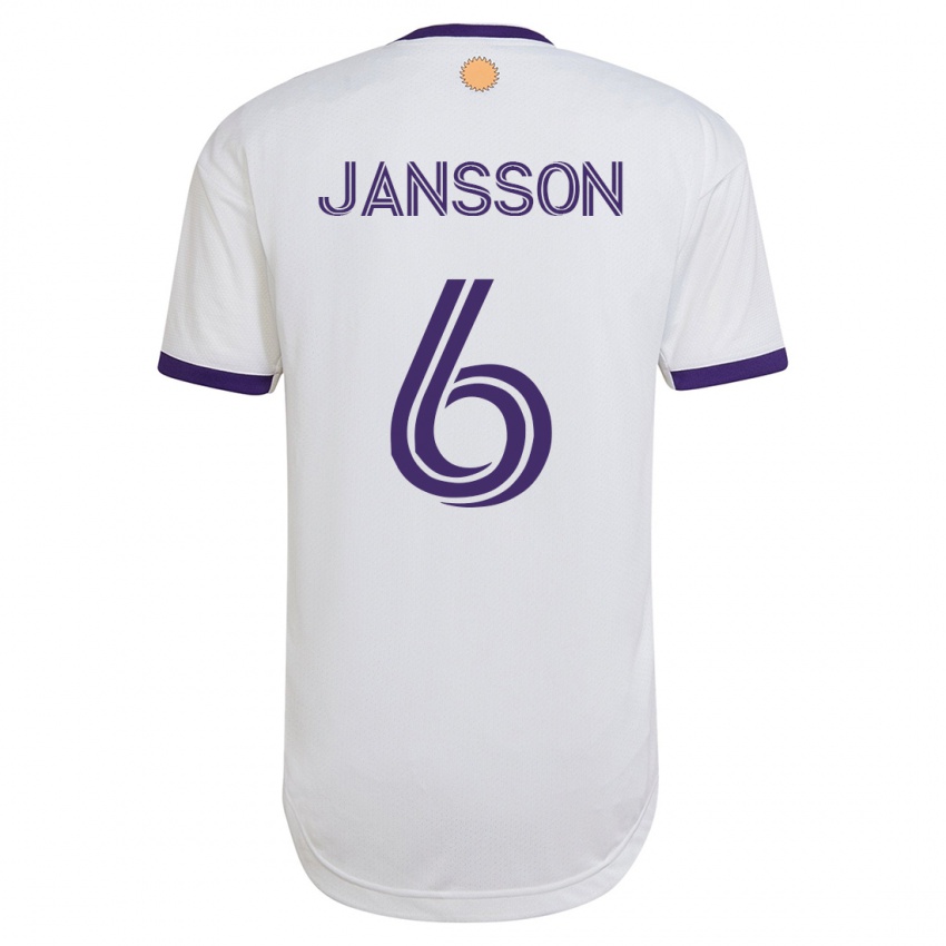 Dzieci Robin Jansson #6 Biały Wyjazdowa Koszulka 2023/24 Koszulki Klubowe