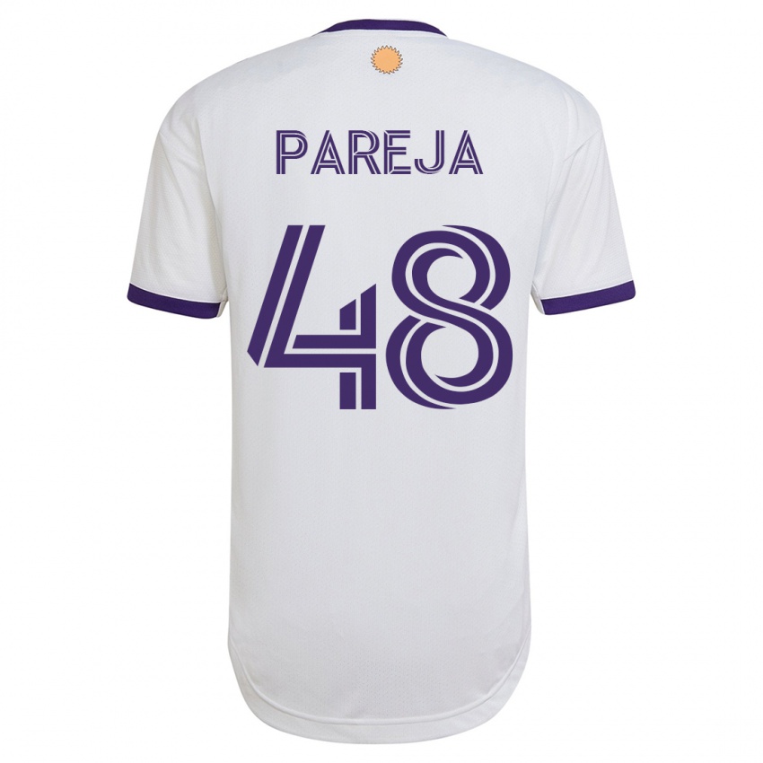 Dzieci Diego Pareja #48 Biały Wyjazdowa Koszulka 2023/24 Koszulki Klubowe