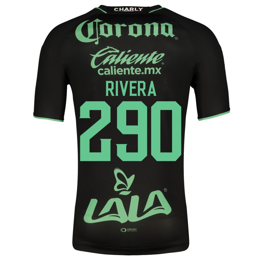 Dzieci Ángel Rivera #290 Czarny Wyjazdowa Koszulka 2023/24 Koszulki Klubowe