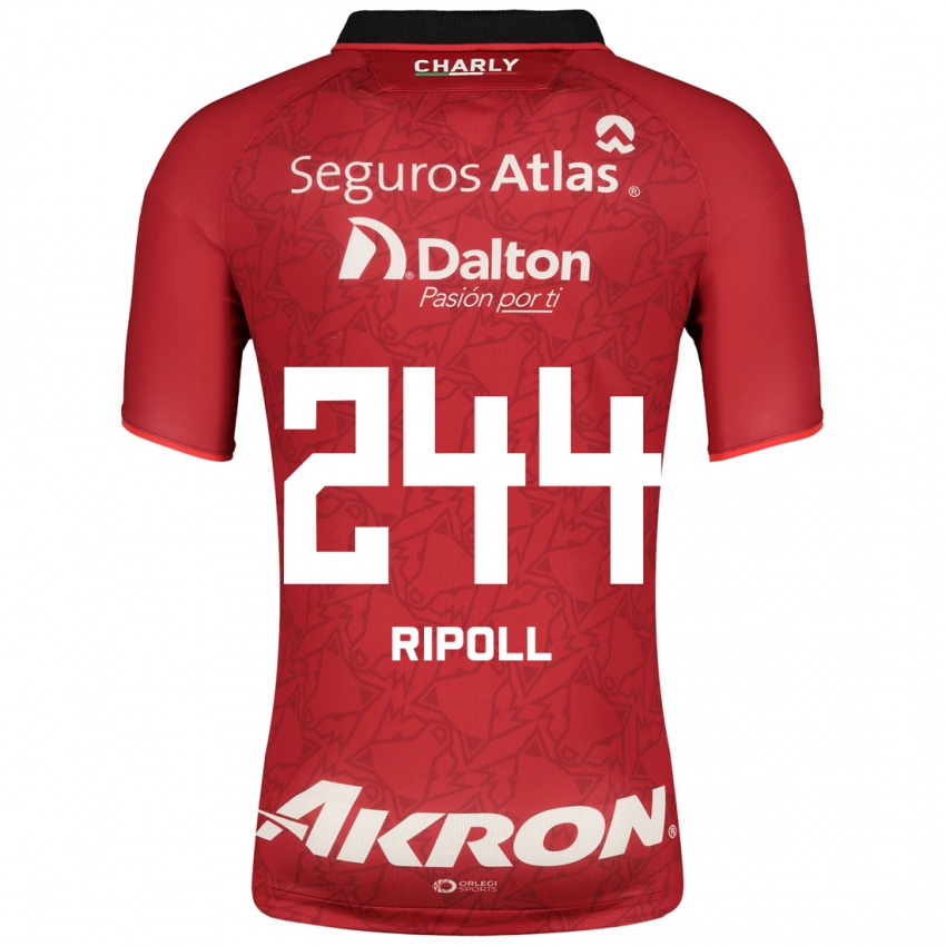 Dzieci Alonso Ripoll #244 Czerwony Wyjazdowa Koszulka 2023/24 Koszulki Klubowe
