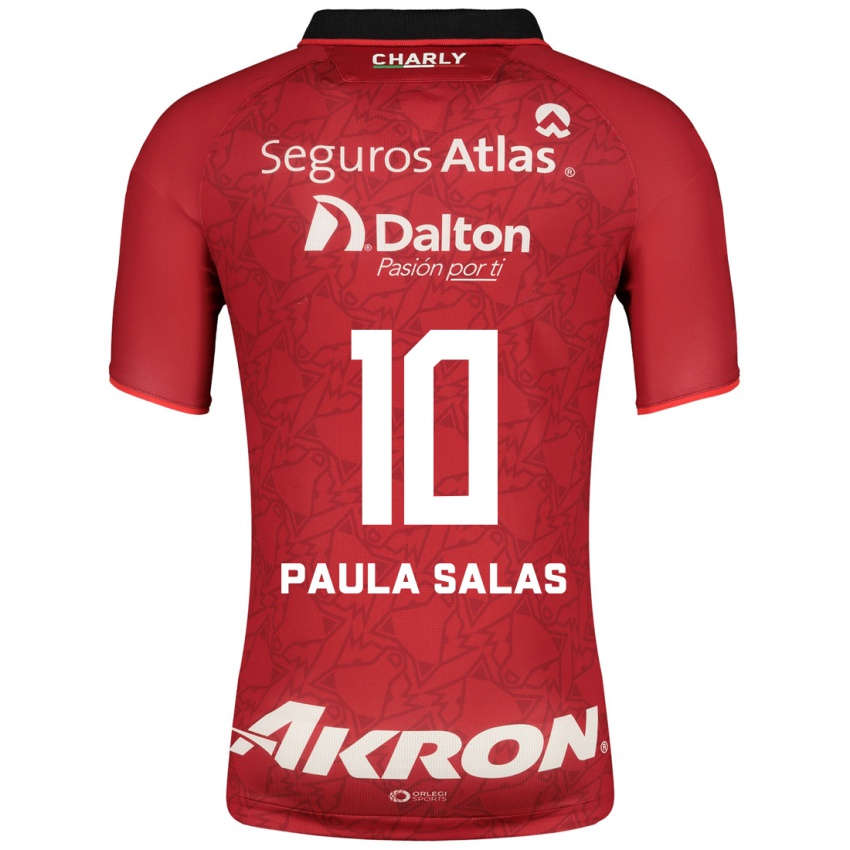 Dzieci María Paula Salas #10 Czerwony Wyjazdowa Koszulka 2023/24 Koszulki Klubowe
