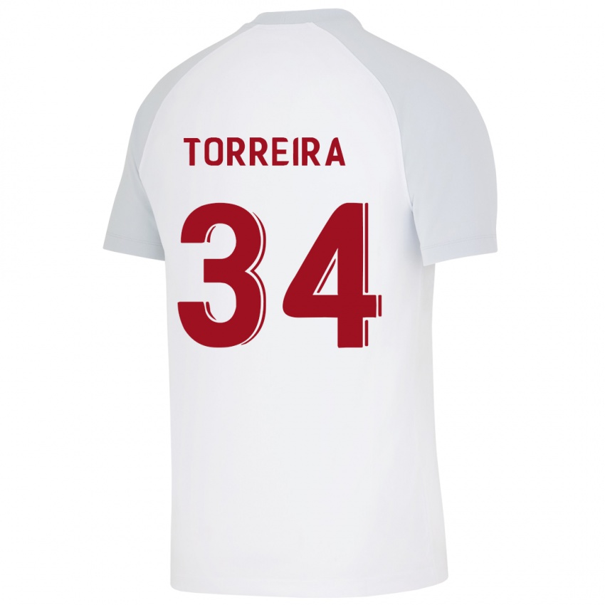 Dzieci Lucas Torreira #34 Biały Wyjazdowa Koszulka 2023/24 Koszulki Klubowe
