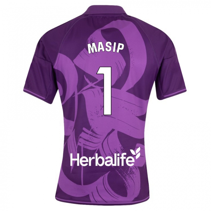 Dzieci Jordi Masip #1 Fioletowy Wyjazdowa Koszulka 2023/24 Koszulki Klubowe