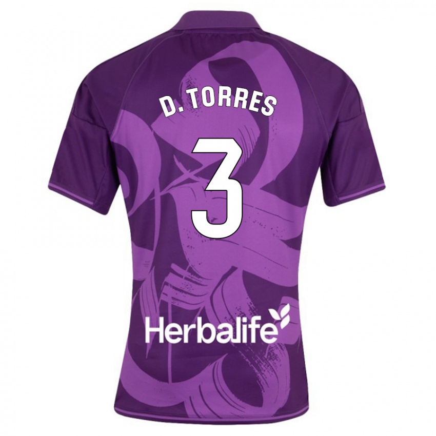 Dzieci David Torres #3 Fioletowy Wyjazdowa Koszulka 2023/24 Koszulki Klubowe