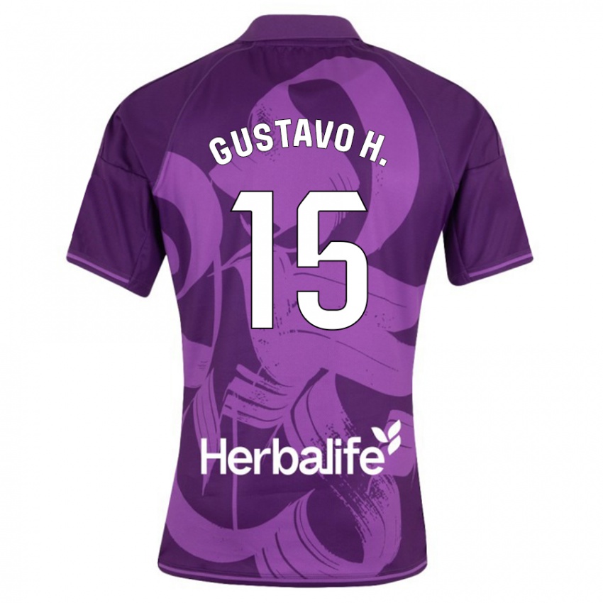Dzieci Gustavo Henrique #15 Fioletowy Wyjazdowa Koszulka 2023/24 Koszulki Klubowe