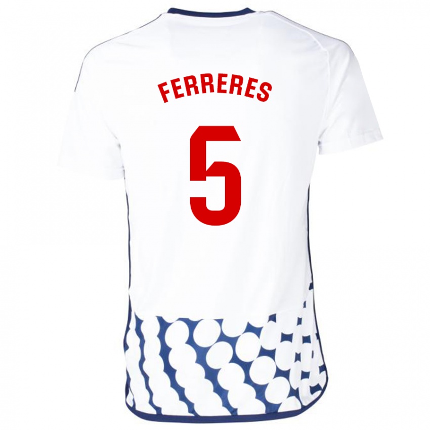 Dzieci Manolo Ferreres #5 Biały Wyjazdowa Koszulka 2023/24 Koszulki Klubowe