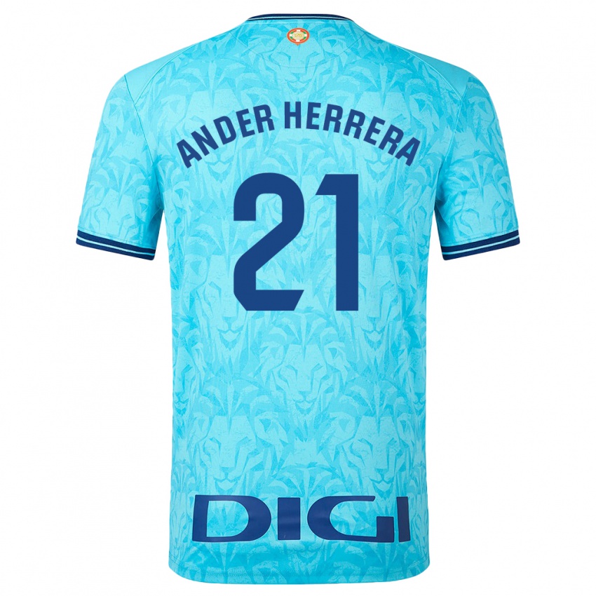 Dzieci Ander Herrera #21 Niebieskie Niebo Wyjazdowa Koszulka 2023/24 Koszulki Klubowe