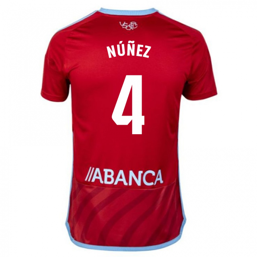Dzieci Unai Núñez #4 Czerwony Wyjazdowa Koszulka 2023/24 Koszulki Klubowe