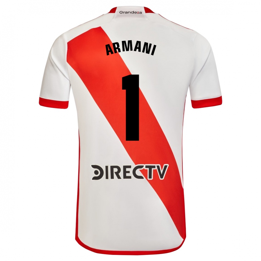 Męski Franco Armani #1 Biało - Czerwony Domowa Koszulka 2023/24 Koszulki Klubowe