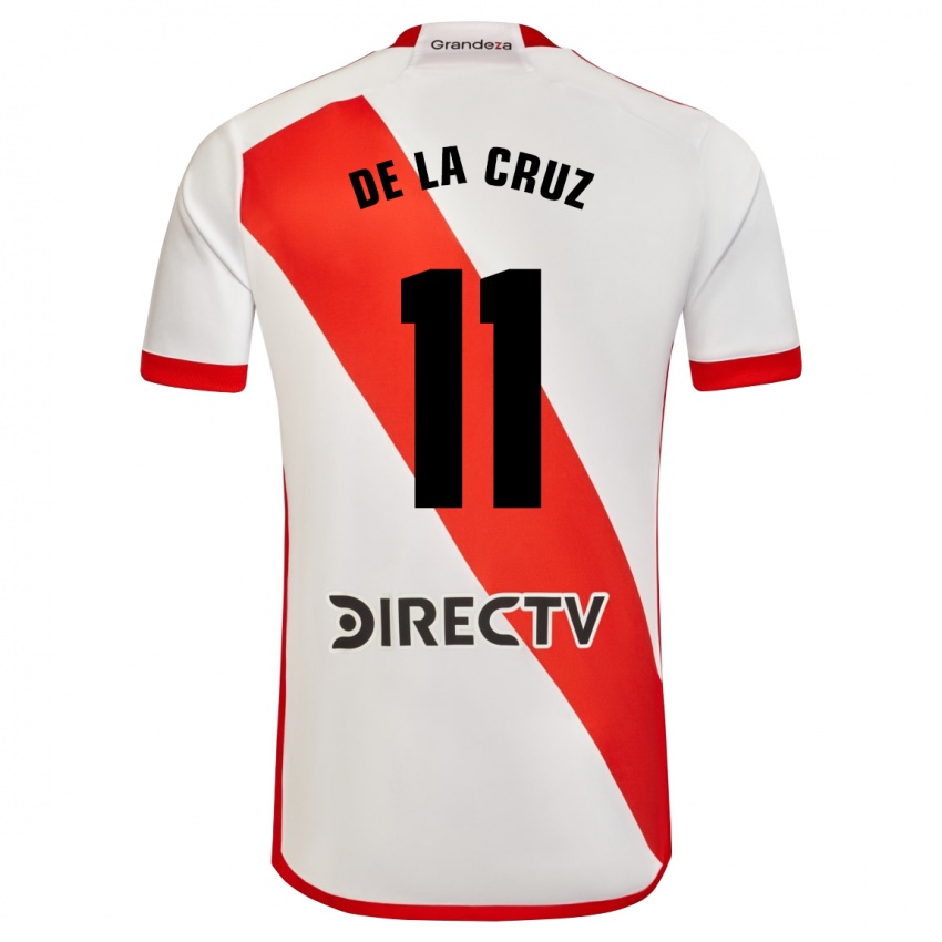 Męski Nicolas De La Cruz #11 Biało - Czerwony Domowa Koszulka 2023/24 Koszulki Klubowe