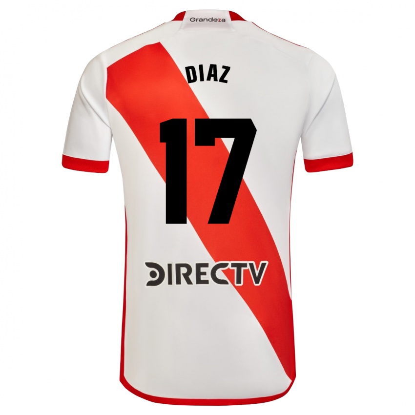 Męski Paulo Diaz #17 Biało - Czerwony Domowa Koszulka 2023/24 Koszulki Klubowe