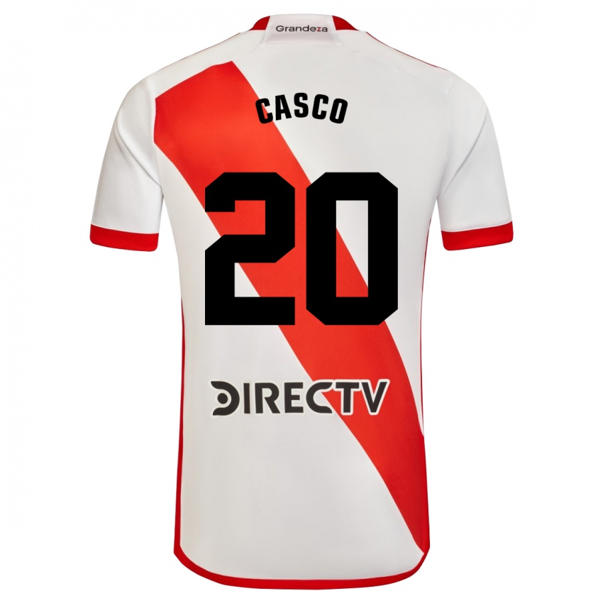 Męski Milton Casco #20 Biało - Czerwony Domowa Koszulka 2023/24 Koszulki Klubowe