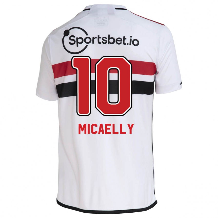 Męski Micaelly #10 Biały Domowa Koszulka 2023/24 Koszulki Klubowe